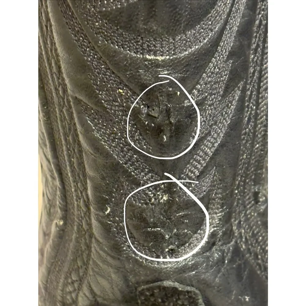 Rancho Mexican Made LongToe Sting Ray Embossed Western Leather Mens 9.5 EE Boots